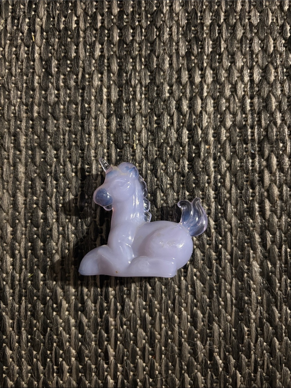 Vintage Boyd Little Glass Lucky The Unicorn Milky Purple Collectible